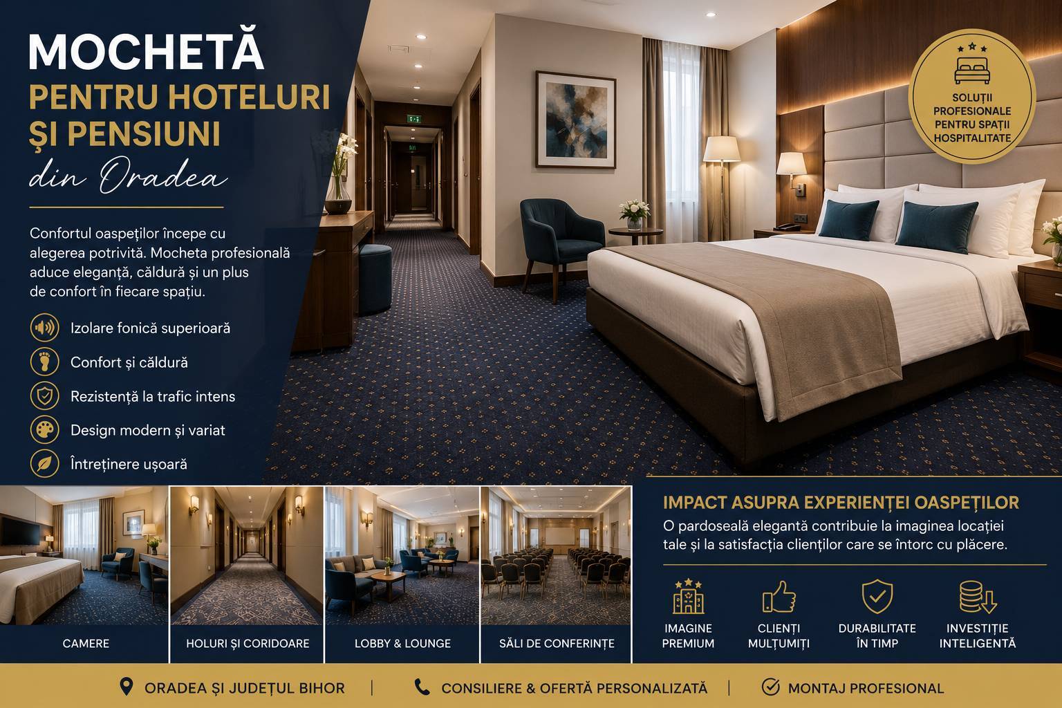 Mocheta pentru hoteluri si pensiuni din Oradea – confort, design si rezistenta