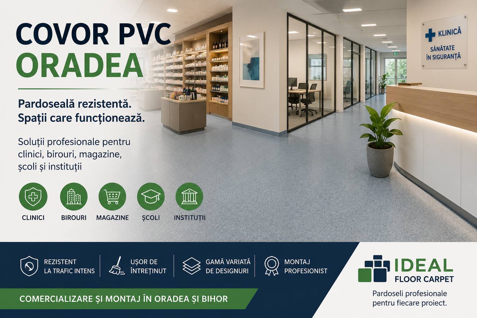 Covor PVC Oradea – cum alegi pardoseala potrivita pentru trafic intens