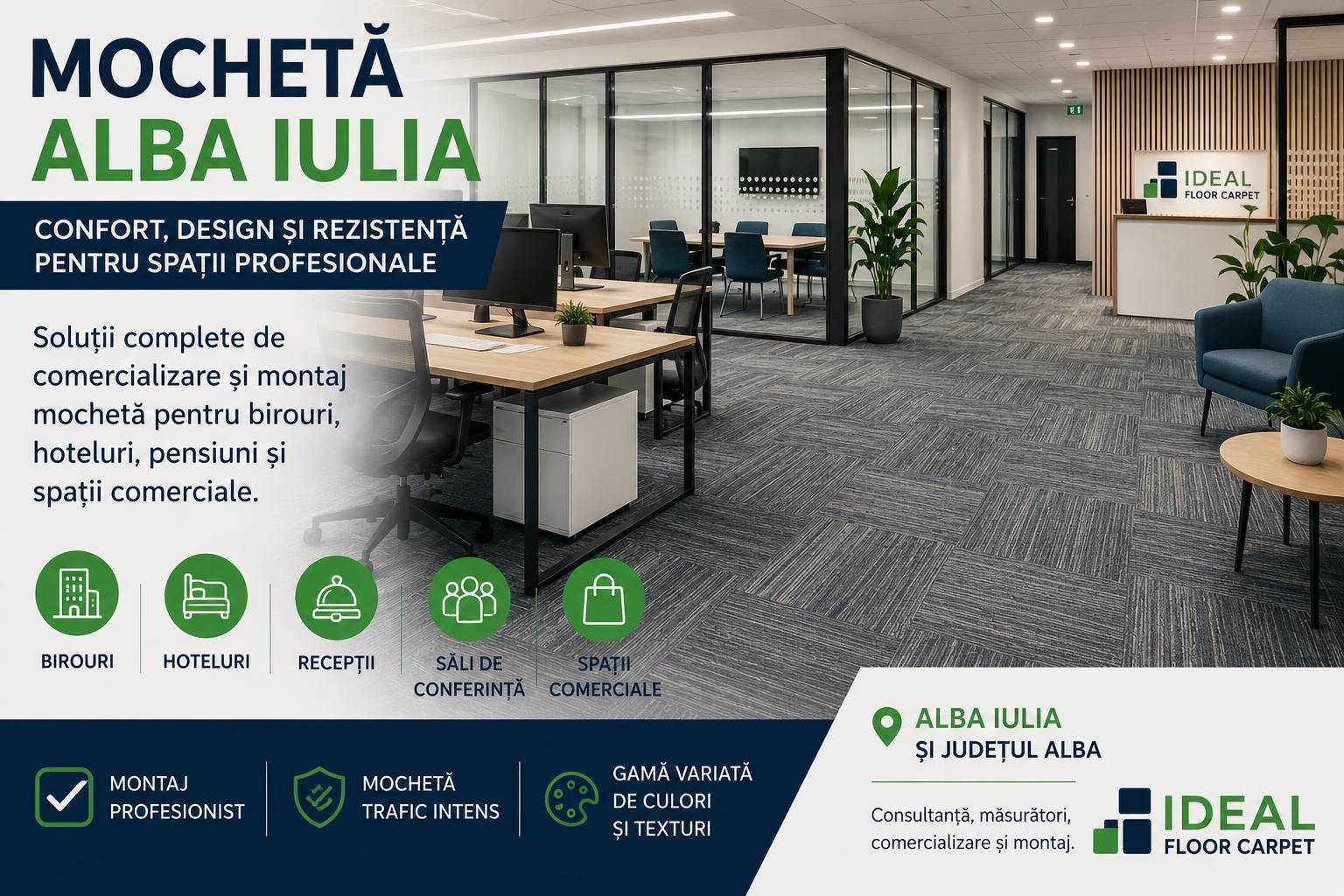 Mocheta Alba Iulia – solutii pentru birouri, hoteluri si spatii comerciale